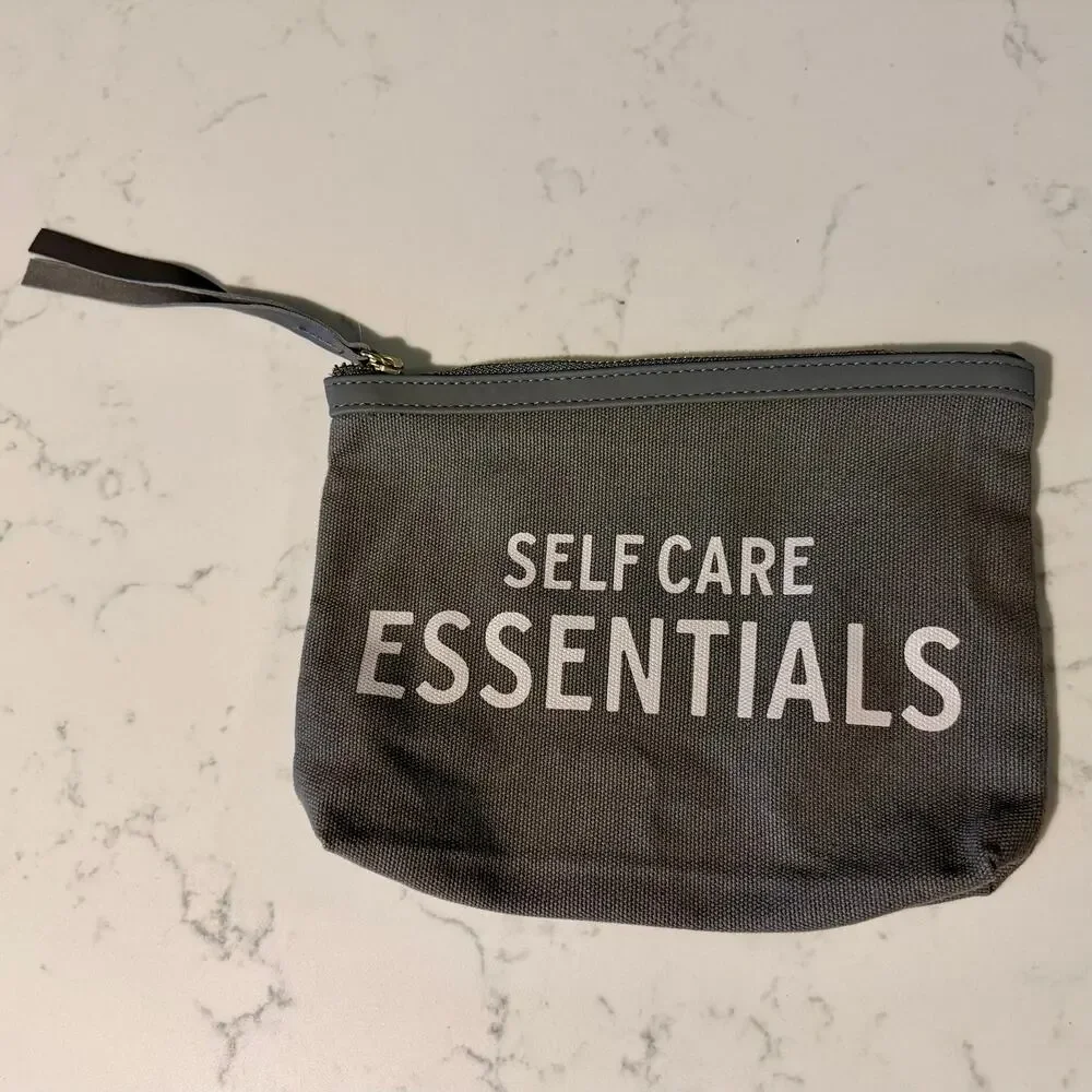 Dark Grey Self Care Essentials Make-Up Cosmetics Travel Bag